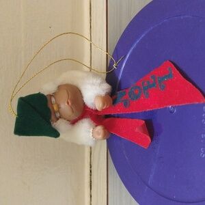 Vintage 1979 Applause Rodney Gorilla Ornament, Noel Ribbon, ABD Design